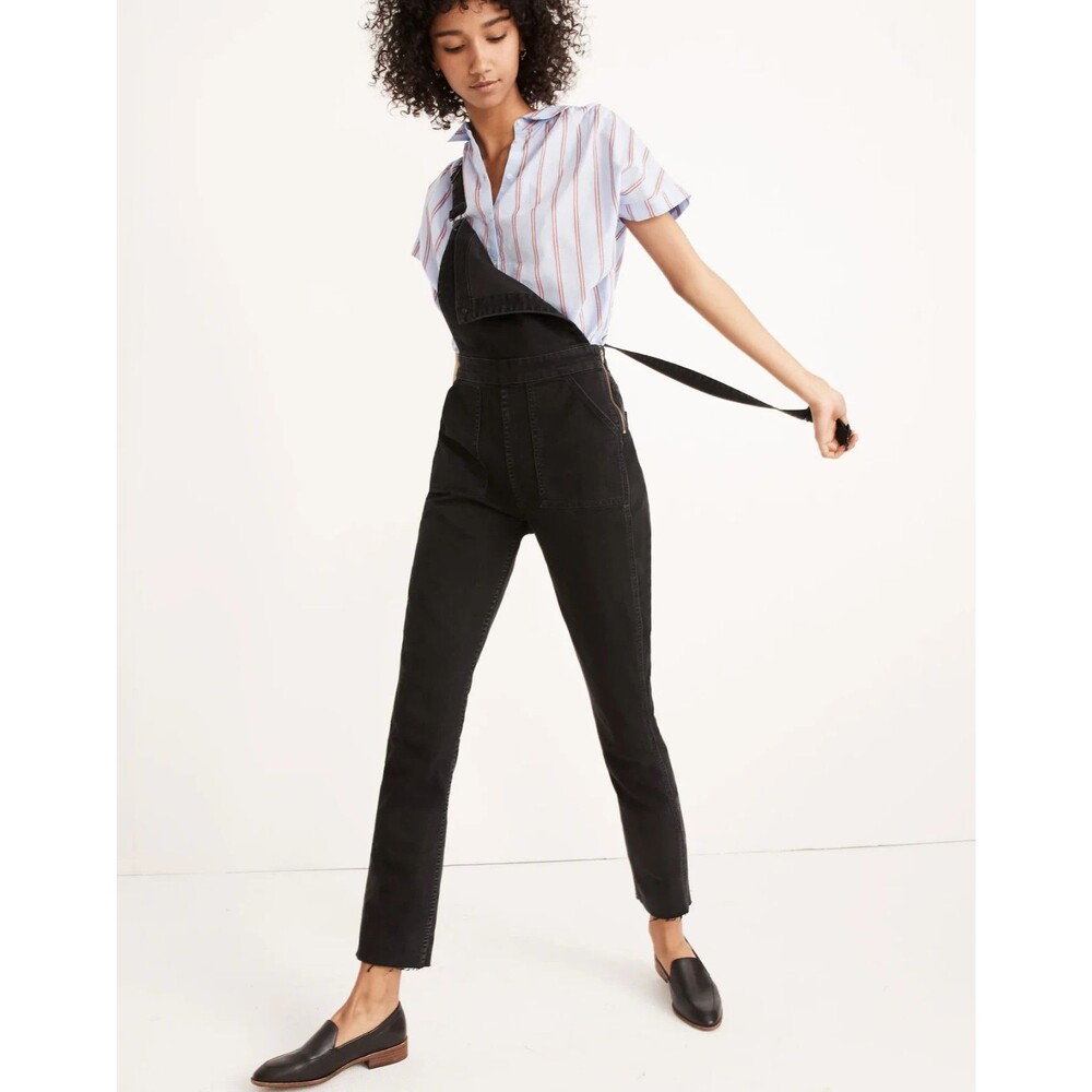 Madewell Skinny Denim Overalls Size Medium Black Lunar Wash Stretch J7955 2018